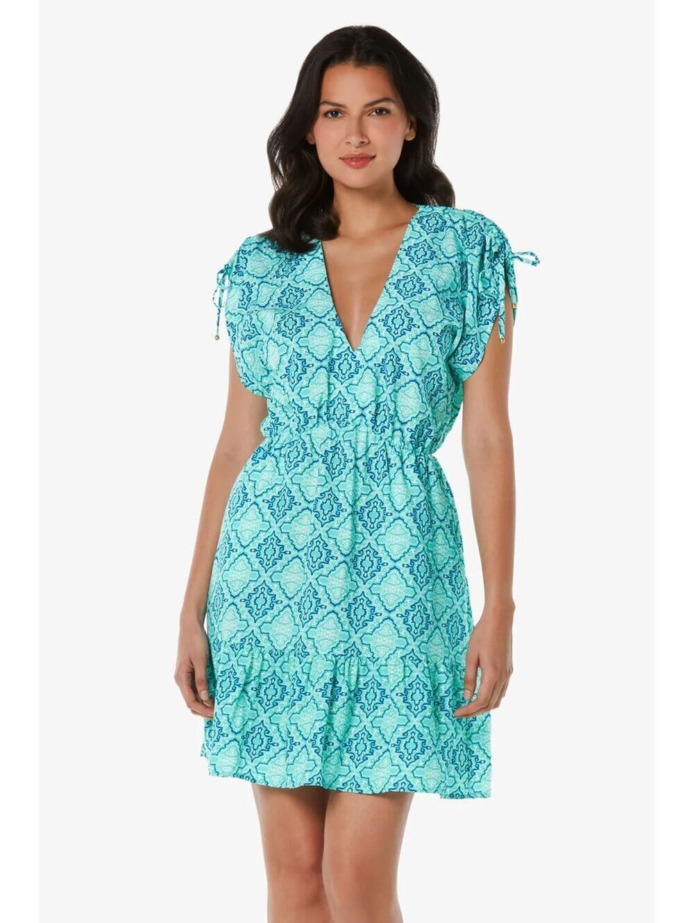 Helen Jon NWT Women's Marbella Tile V-Neck Dress Size M
